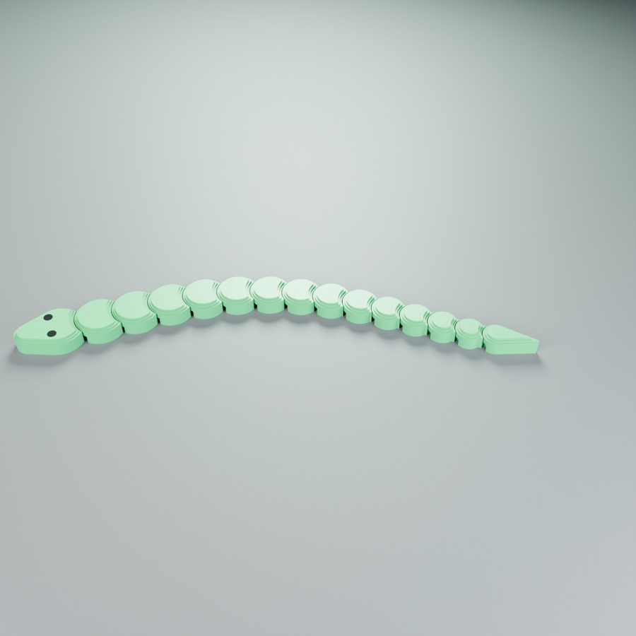 A green segmented snake